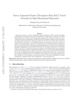 Factor Augmented Sparse Throughput Deep ReLU Neural Networks for High
  Dimensional Regression