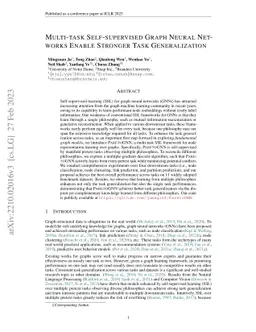 Multi-task Self-supervised Graph Neural Networks Enable Stronger Task
  Generalization