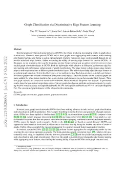 Graph Classification via Discriminative Edge Feature Learning