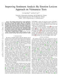 Improving Sentiment Analysis By Emotion Lexicon Approach on Vietnamese
  Texts