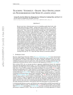 Teaching Yourself: Graph Self-Distillation on Neighborhood for Node
  Classification