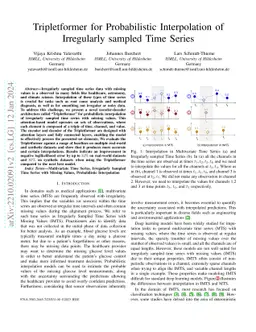 Tripletformer for Probabilistic Interpolation of Irregularly sampled
  Time Series