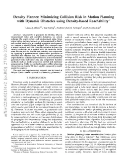 Density Planner: Minimizing Collision Risk in Motion Planning with
  Dynamic Obstacles using Density-based Reachability