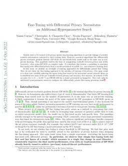 Fine-Tuning with Differential Privacy Necessitates an Additional
  Hyperparameter Search