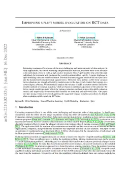 Improving uplift model evaluation on RCT data