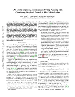 CW-ERM: Improving Autonomous Driving Planning with Closed-loop Weighted
  Empirical Risk Minimization