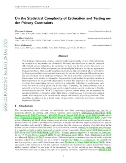 On the Statistical Complexity of Estimation and Testing under Privacy
  Constraints