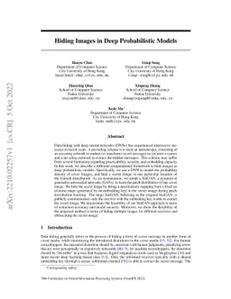 Hiding Images in Deep Probabilistic Models
