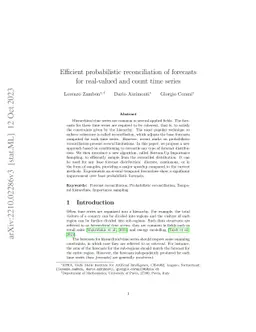 Efficient probabilistic reconciliation of forecasts for real-valued and
  count time series