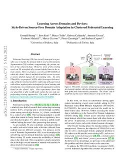 Learning Across Domains and Devices: Style-Driven Source-Free Domain
  Adaptation in Clustered Federated Learning