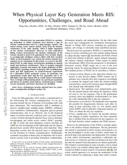 When Physical Layer Key Generation Meets RIS: Opportunities, Challenges,
  and Road Ahead