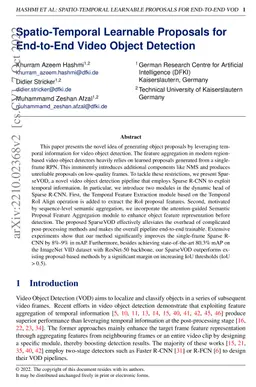Spatio-Temporal Learnable Proposals for End-to-End Video Object
  Detection