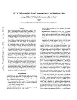DiPPS: Differentially Private Propensity Scores for Bias Correction