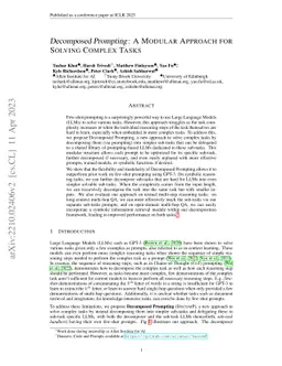 Decomposed Prompting: A Modular Approach for Solving Complex Tasks
