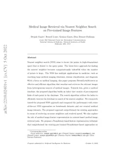 Medical Image Retrieval via Nearest Neighbor Search on Pre-trained Image
  Features