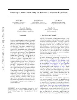 Boundary-Aware Uncertainty for Feature Attribution Explainers