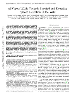 ASVspoof 2021: Towards Spoofed and Deepfake Speech Detection in the Wild