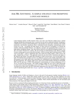 Ask Me Anything: A simple strategy for prompting language models