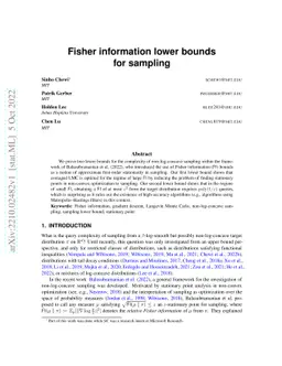 Fisher information lower bounds for sampling