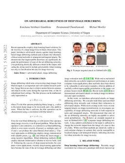 On Adversarial Robustness of Deep Image Deblurring