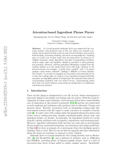 Attention-based Ingredient Phrase Parser