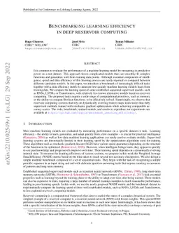 Benchmarking Learning Efficiency in Deep Reservoir Computing