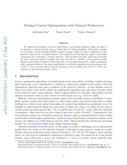 Dueling Convex Optimization with General Preferences