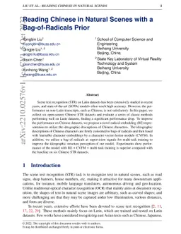 Reading Chinese in Natural Scenes with a Bag-of-Radicals Prior