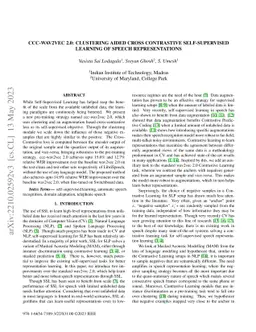 CCC-wav2vec 2.0: Clustering aided Cross Contrastive Self-supervised
  learning of speech representations
