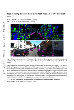 Transferring dense object detection models to event-based data