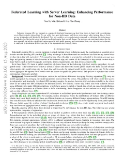 Federated Learning with Server Learning: Enhancing Performance for
  Non-IID Data