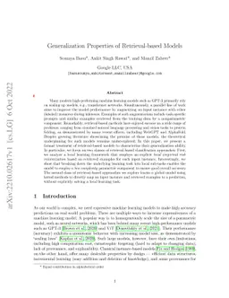 Generalization Properties of Retrieval-based Models