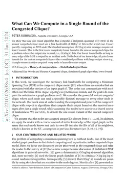 What Can We Compute in a Single Round of the Congested Clique?