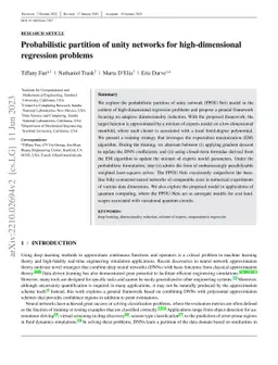 Probabilistic partition of unity networks for high-dimensional
  regression problems