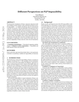Different Perspectives on FLP Impossibility