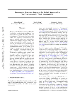 Leveraging Instance Features for Label Aggregation in Programmatic Weak
  Supervision