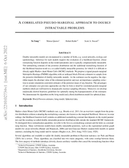 A correlated pseudo-marginal approach to doubly intractable problems