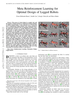 Meta Reinforcement Learning for Optimal Design of Legged Robots