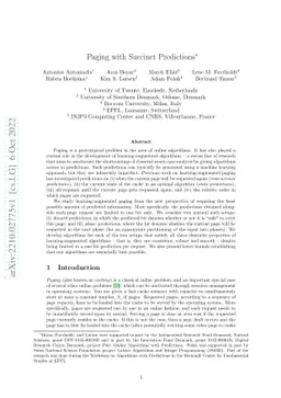 Paging with Succinct Predictions