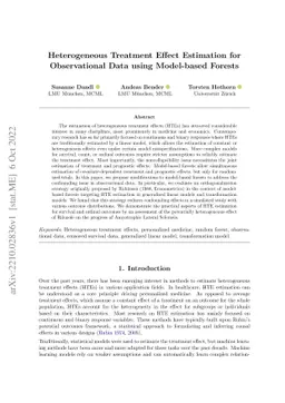 Heterogeneous Treatment Effect Estimation for Observational Data using
  Model-based Forests