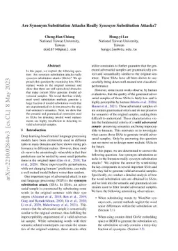 Are Synonym Substitution Attacks Really Synonym Substitution Attacks?