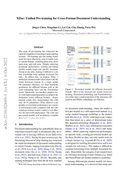 XDoc: Unified Pre-training for Cross-Format Document Understanding