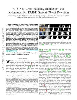 CIR-Net: Cross-modality Interaction and Refinement for RGB-D Salient
  Object Detection