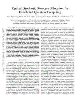 Optimal Stochastic Resource Allocation for Distributed Quantum Computing