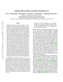Antibody Representation Learning for Drug Discovery