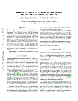WakeUpNet: A Mobile-Transformer based Framework for End-to-End Streaming
  Voice Trigger