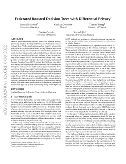 Federated Boosted Decision Trees with Differential Privacy