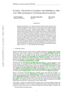 CANIFE: Crafting Canaries for Empirical Privacy Measurement in Federated
  Learning