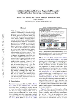 MuRAG: Multimodal Retrieval-Augmented Generator for Open Question
  Answering over Images and Text