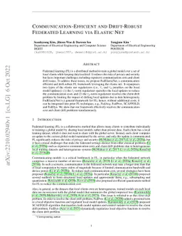 Communication-Efficient and Drift-Robust Federated Learning via Elastic
  Net